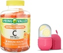 봄 밸리 여분 힘 비타민 C 규정식 보충교재 채식주의자 Gummies, 오렌지, 500 mg, 120 Ct 및 얼굴을 위한 선물 얼음 롤러