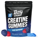 TASTY GAINS Creatine Gummies - Creatine Monohydrate의 90g - 운동 보충제 - 남성 및 여성을위한 근육 및 부스트 강도 구축 - 미국에서 만든 - 비 GMO - Vegan Friendly (대형, 블루 라즈베리)