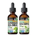 BIO KRAUTER Bacopa Tincture 2 Fl. Oz. & Ginkgo Biloba Tincture 2 Fl. 오즈.