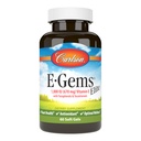 Carlson - E-Gems Elite, 1000 IU (670 mg) 비타민 E Tocopherols 및 Tocotrienols, 최적의 웰빙, 60 Softgels