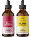 HERBAMA 허브 액체 드롭 키트 - 블랙 엘더베리 추출물과 Mullein 잎 Tincture 4 fl oz의 번들 - Vegan, Non-GMO, Sugar & Alcohol-Free - 2 Pack