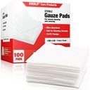 EVERLIT [Extra-Thick] 4 'x4' Sterile Gauze Pad 12-Ply, 100 팩, 개별 포장, 울트라 흡수성 대형 비-Woven 의료 가제 스펀지 부상 홈 응급 키트