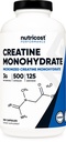 Nutricost Micronized Creatine Monohydrate 3,000mg 500 캡슐, 125 서빙, 캡슐 당 Creatine Monohydrate의 750mg