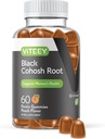Viteey Black Cohosh Root Gummies - 핫 플래시 및 나이트 스웨터 용 망고 기복 - Vegan, Gluten Free, Non-GMO - 60 카운트