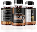 버섯 구미 | 10 버섯 보충 | 2500mg | 터키 꼬리, Chaga, Reishi, Cordyceps & Lions Mane Organic Mushroom Extracts, No Brainotropic Booster (180 Count)