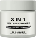 3 에 1 Gummies, 3 에 1 Shilajit Gummies 용 남자, 순수한 Shilajit 웰빙 Gummies (Shilajit + Sea Moss + Ashwagandha), 남자를위한 Shilajit Gummies, 비 GMO