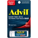 Advil는 정제 고통 Reliever와 Fever 흡진기, Ibuprofen 200mg, 4 x 10 조사 작은 유리병, 빠른 고통 기복, 소형 팩을 입혔습니다