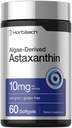Horbäach Astaxanthin 보충제 | 10mg | 60 Softgel | 조류 분리식 | 비 GMO, 글루텐 프리