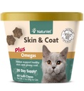 NaturVet – 고양이를위한 스킨 & 코트 플러스 오메가 – 60 소프트 체스 | 지원 건강한 피부 & 광택 코트 | 오메가-3, 오메가-6 및 바이오틴 강화 | 30 일 공급