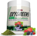 EHP Labs OxyGreens Super Greens Powder – Spirulina, Chlorella, Prebiotics, Digestive Enzymes, Antioxidants – 30 서빙 (Forest Berries)