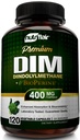 NutriFlair DIM 보충 400mg Bioperine, 120 캡슐 - Diindolylmethane - 에스트로겐 대사 지원 & 호르몬 균형, Menopause, PCOS, 여드름 및 남성 & 여성을 위한 피부 관리 - 300mg에 비교하십시오