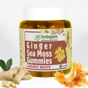 HERBOGANIC Ginger Sea Moss Gummies - Immune & Digestive Health - Plant-Powered, 글루텐 프리 & Vegan-Friendly - 60 카운트를위한 초본 지원