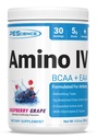 PEScience 아미노산 IV BCAA & EAA 분말, 필수 아미노산, 타우린, Hydration와 근육 회복을 위한 전해질, 남자 & 여자를 위한 설탕 자유로운, 포스트 운동 - 라즈베리 포도 - 30의 서빙
