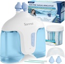 Sonmol 전기 Nasal 관개 시스템 (Nasal 관개, 파랑), Sinus 성인을 위한 Nose 세탁기술자, 50의 소포 Saline를 가진 각자 청소 Nasal 세탁기술자