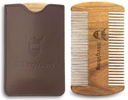 Striking Viking Sandalwood Beard Comb & Case - 정밀한 & Coarse Teeth를 가진 Pocket-Sized Grooming 공구, Balms & 기름을 가진 사용을 위해 완전히 하십시오