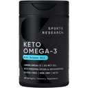 Sports Research® Keto Omega Fish Oil 1400mg - Astaxanthin & Coconut MCT Oil - Keto Certified, Soy & Gluten-Free (120 Softgels)와 풀 스펙트럼 Omega-3 혼합