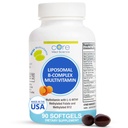 핵심 Med 과학 Liposomal 메틸을 섞은 Multivitamin B 구획, 90 Softgels - 심장 건강을 위한 비 GMO 활동적인 최고 B Complex 비타민 보충교재 - VIT 메틸 B 복잡한 면역성이 있는 지원 보충교재