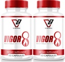 NutraRize (2 팩) Vigor 8 남자, Vigor 8 알약 남성 강화 공식, Vigor 8 보충 테스트 부스트, Vigor8 체력 부스터 리뷰 Horny Goat Weed Tongkat Ali (120 캡슐)