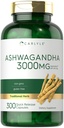 여성과 남성용 Carlyle Ashwagandha 보충교재 | 3000mg | 300의 캡슐 | 흑퍼를 가진 허브 뿌리 추출물 | Non-GMO 및 글루텐 무료