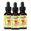 CHILDLIFE ESSENTIALS 비타민 D3 Drops for Kids, 어린이, 유아 - 액체 비타민 D 드롭, 500 IU / 드롭, 면역 및 뼈 건강 지원, 천연 Berry - 1 Fl Oz (패키지 3)