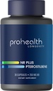 ProHealth NR + Pterostilbene. Longevity, 에너지 및 건강한 노화를 승진시킵니다. 심장 + 뇌 건강 보호. 세포 수리를 지원합니다. 250mg Niagen Nicotinamide Riboside + 40mg Pterostilbene, 30의 모자