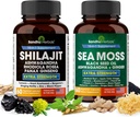 SANDHUHERBALS Sandhu 허브 번들 - 바다 Moss, Shilajit, 블랙 씨 오일, Ashwagandha, Ginger, Rhodiola Rosea, Panax Ginseng, 스팅 Nettle