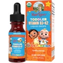 MaryRuth Organics CoComelon Vitamin D3 K2 Liquid Drops for Toddlers | 아이 나이에 대한 비타민 K2 D3 보충 1-3 | 칼슘 흡수 | 강한 뼈 | USDA Organic | Sugar Free | 15 mL
