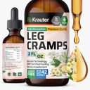BIO KRAUTER Leg Cramps Tincture with Quinine - Ginger & Chamomile Liquid Extracts for Leg Cramps - 자연 알코올 및 설탕 무료 공식 - Vegan Drops 2 Fl.Oz.