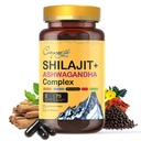 Himalayan Shilajit- Complex 와 Ashwagandha, Mace, Gokshura, Cinnamon & Piperine | 에너지, 활력 및 85 + 남성용 Trace Minerals, Shilajit, 여성용 Shilajit, 일반 복용량 - 150 캡슐