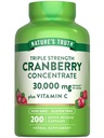 Nature's Truth Cranberry Concentrate Pills | Plus Vitamin C | 30,000mg | 200 Quick Release Capsules | Non-GMO 및 글루텐 무료 보충