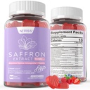 Saffron 보충 교재 Gummies 100mg - 마그네슘 글리세라이드, L-Theanine, Turmeric, Ashwagandha, Mood & 힘, 산화 방지제, Vitality - 120 조사를 위한 100% 순수한 호박색 추출물