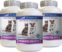 고양이 나쁜 호흡 홈 Remedy - 애완 동물을위한 PROBIOTICS - 개 고양이 - 나쁜 가스와 호흡 치료 - 고급 면역 부스트 - 고양이 소화기 - 3 병 (180 치료)
