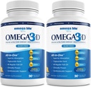 세 배 힘 약제 급료 물고기 기름 2750mg - 비타민 D3 50mcg - 1500mg EPA - 680mg DHA - 심장 - 콜레스테롤 - LDL - HDL - Burps 또는 Heartburn 없음 - 높은 농도 - 90의 서빙