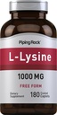 Piping Rock L-Lysine 1000mg | 180 Caplets | 무료 양식 | 채식주의자, 비 GMO, 글루텐 무료