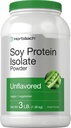Horbaach Soy Protein Isolate Powder | 3 lb | 여성과 남성 | 채식주의자, 채식주의자, 비 GMO 및 글루텐 무료