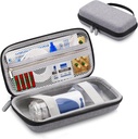 여행을위한 휴대용 분무기 케이스, 아이 및 성인 핸드 헬드 Asthma 기계, 의료 용품 주최자, 전자 주최자 케이스 코드, 충전기 (회색)