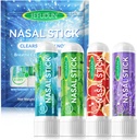 4PCS Nasal 지팡이, Nasal 흡입기 지팡이, Sinus Relief&Vertigo 기복을 위한 흡입기 Nasal 지팡이, Essential Oils+Menthol (Mint, Wintermint, Tropical, Lavender)로 만드는 Aromatherapy 흡입기