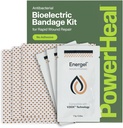 PowerHeal Bioelectric Bandage Kit for Wound Care & Healing - 단일 층, 접착제 포함 Wound Hydrogel, 절단, 마모, 물집, 화상 - 3-Pack, 4 "x 4"