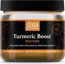 Gaia Herbs Turmeric Boost Restore - Turmeric 음료 혼합 성인에서 붓기에 건강한 응답을 지원 - Turmeric Curcumin, Black Pepper, Holy Basil & Ginger - 4.3 Ounces (21 일 공급)