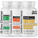 CandEase Matrix Pills & Colon Cleanser & Complete Detox Matrix Fast Kit Bundle 3pk | Caprylic Acid Oregano Protease & Cellulase Enzymes Laxatives ACV Chromium & 100 Bil CFU/g 소화 프로바이오틱스