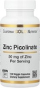 아연 Picolinate, 아연의 생물 사용 형태, 면역력 지원, 50 mg, 120 Veggie 캡슐