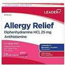 지도자 Antihistamine 알레르기 기복 Diphenhydramine HCl, 25mg 소형 정제, 24 조사