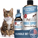 PetSilver - Immune 지원 (16 fl oz) 및 부상 & 피부 스프레이 (4 fl oz) 특허 킬레이트 실버 - 알레르기, Sinus & 기침 치료 - 상처 치료 및 고양이를위한 핫 스팟 스프레이 및 개 - 미국에서 만든