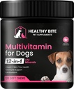 개를위한 1 Multivitamin에서 건강한 Bite 12 - 피부 및 코트 보충, 면역 지원, 애완 동물 비타민, 미국에서 만든 개 칼슘 - 120 개