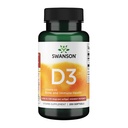 Swanson 비타민 D-3 5000 IU 뼈 건강 면역 지원 건강한 근육 기능 D3 보충교재 (cholecalciferol) 125 mcg 250 Softgels 조사