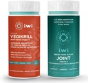 iwi Life Vegikrill & Joint Omega-3 번들, 30 서빙, Vegan Plant-Based Algae Omega 3, Krill & Fish Oil Alternative, No Fishy Aftertaste