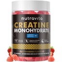Nutravita NSF 인증 크레아틴 거미 - 남성을위한 크레아틴 Monohydrate Gummies & 서빙 당 크레아틴 Monohydrate의 여성 5g - 설탕 무료, 채식, 딸기 맛, 120 조사
