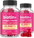 NutraChamps Hair Skin & Nails Gummies, Collagen & Keratin, 5000mcg Biotin Beauty Complex, 비타민 보충교재, 베리, 120 조사, 건강한 머리, 레이디 피부 & 강한 못 (포장 2)를 가진 Biotin