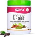OZIVA Protein & Herbs for Women | 500 Gm (16 인분)| Multivitamins, Curcumin, Shatavari, Tulsi for Support Metabolism, Hormonal Balance & Skin, Hair Health (1.1 Lb)