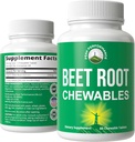 Beet Chews - 큰 Tasting Beets Chewables 와 아니 추가 Sugar - 더 나은 보다 Gummies. 유기 사탕수수수 뿌리 추출물을 포함합니다. Vegan, 영 글루텐 Beetroot 심장, 순환, BP에 대 한 총 보충